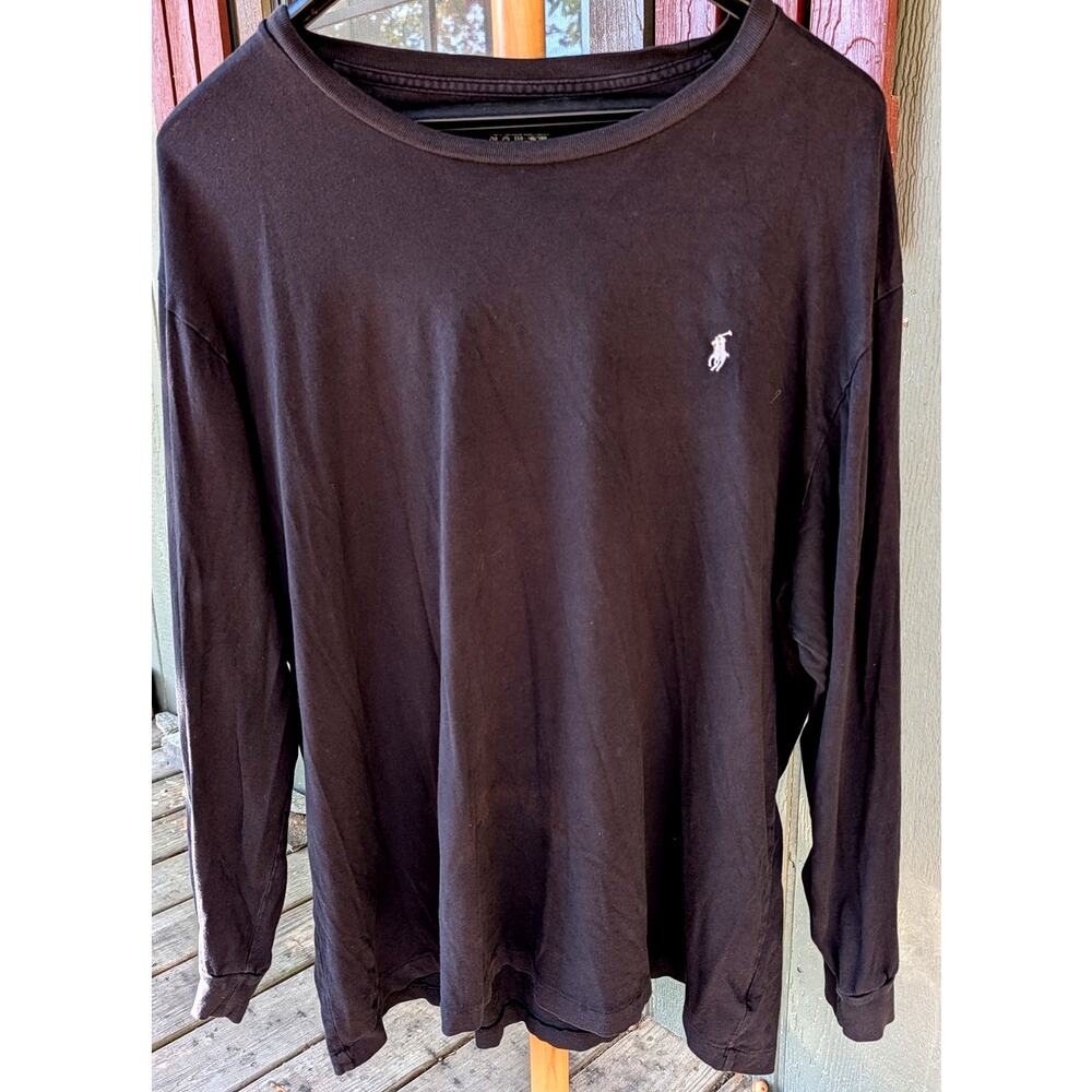 Polo Ralph Lauren Long Sleeve Tee Shirt Big & Tall 2XB Black Cotton